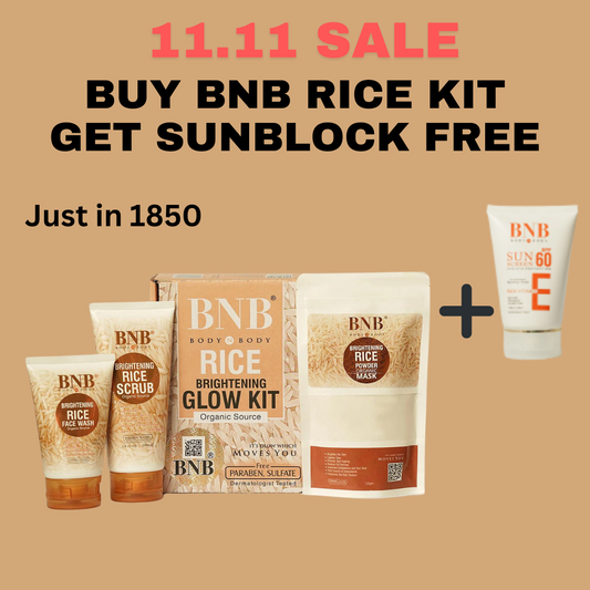 BNB Radiance Resurgence Bundle ( Rice Extract Kit + Free Vitamin E Spf 60 )